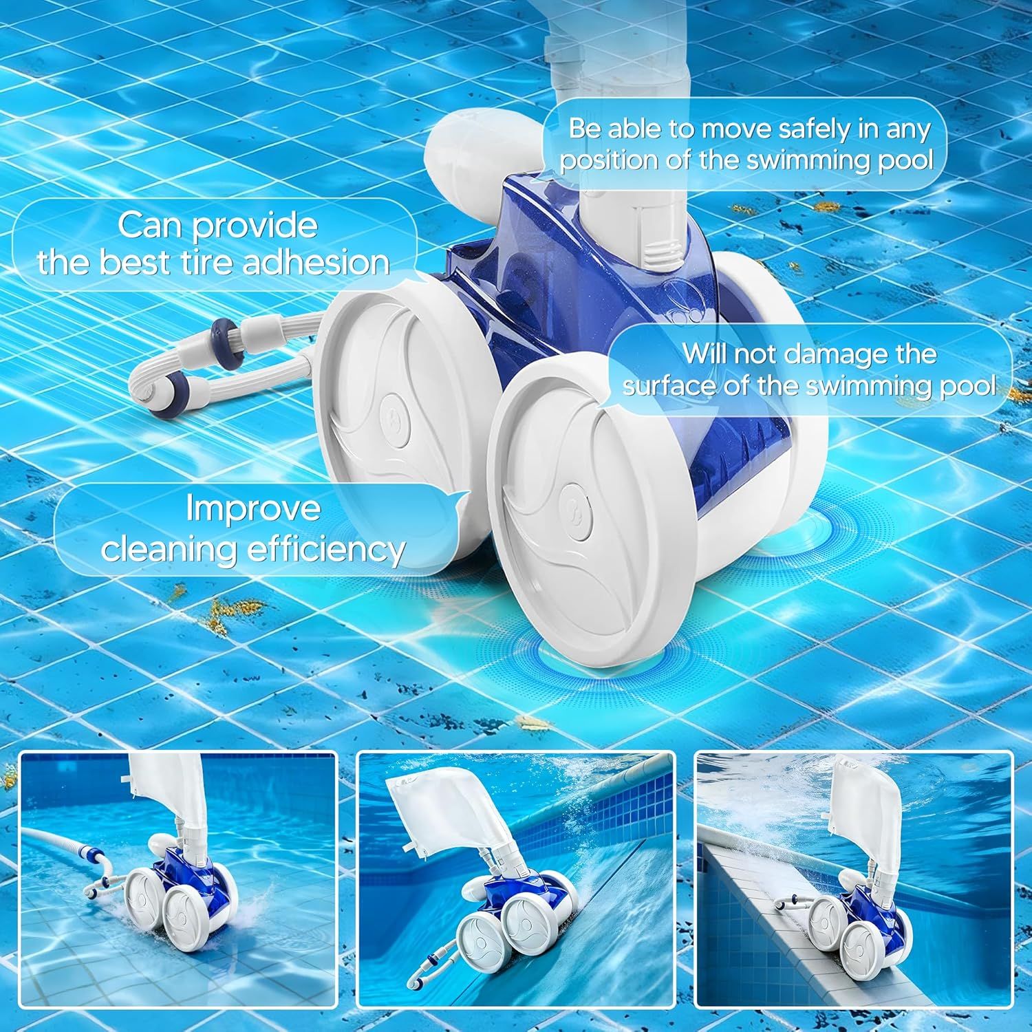 Pool Cleaner All Purpose Tire Replacement Part Compatible with Polaris 280 360 180 380 C10 C-10 Pack o 3
