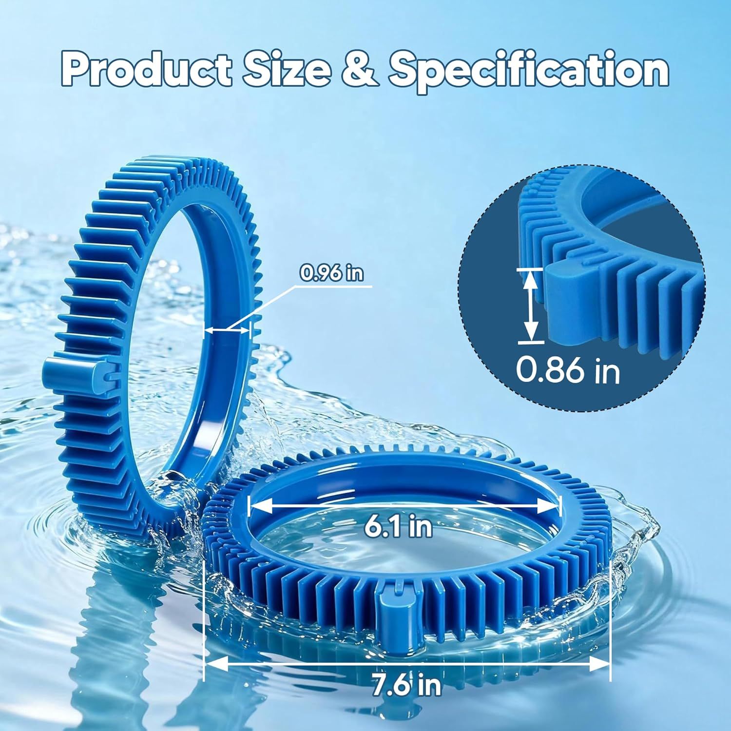 896584000-143 Blue ront Tire Kit with Super Hump Replacement or Haywood Poolvergnuegen Select Pool Cleaners and Perectly Compatible with Hayward Phoenix Cleaners 2 Pack