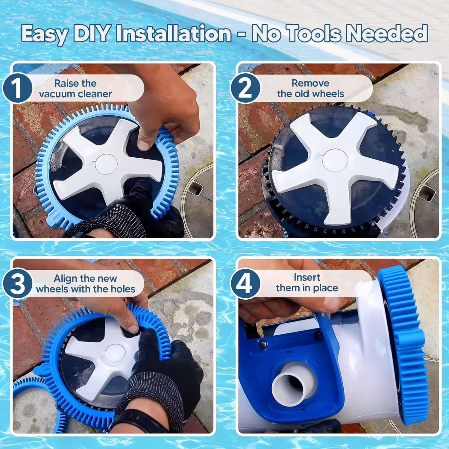 896584000-143 Blue ront Tire Kit with Super Hump Replacement or Haywood Poolvergnuegen Select Pool Cleaners and Perectly Compatible with Hayward Phoenix Cleaners 2 Pack