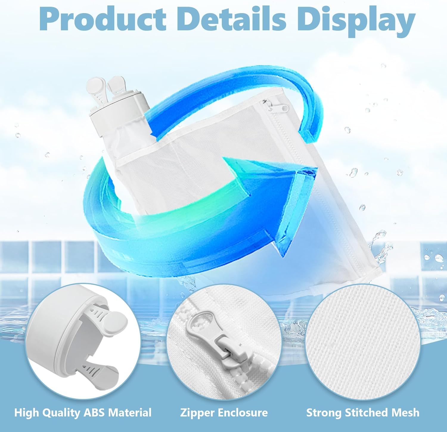 Pool Spa Zippered Bags Replacement or Polaris 280, 480 Pool Cleaner All Purpose ilter Bags K13 K16 2 Pack