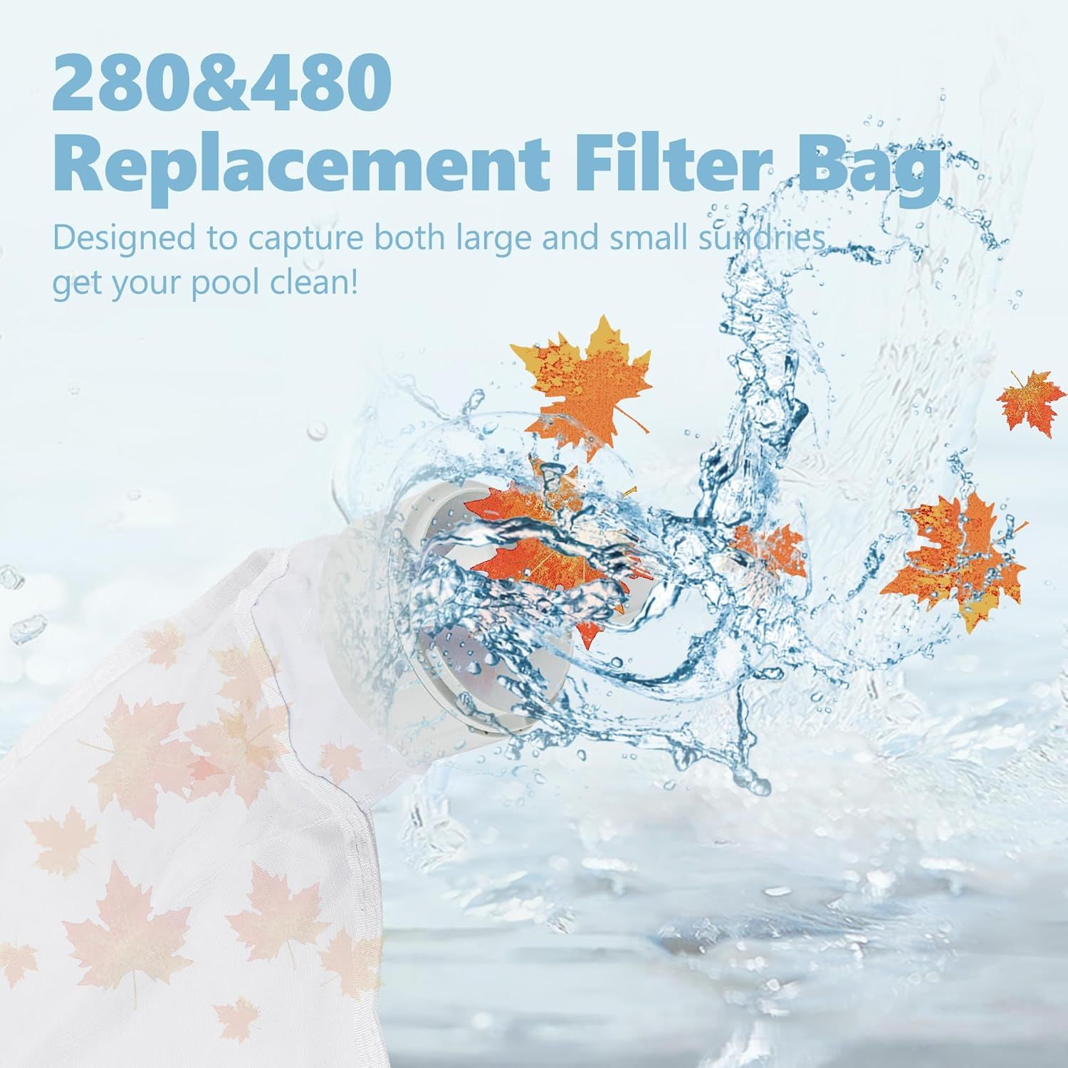 Pool Spa Zippered Bags Replacement or Polaris 280, 480 Pool Cleaner All Purpose ilter Bags K13 K16 2 Pack