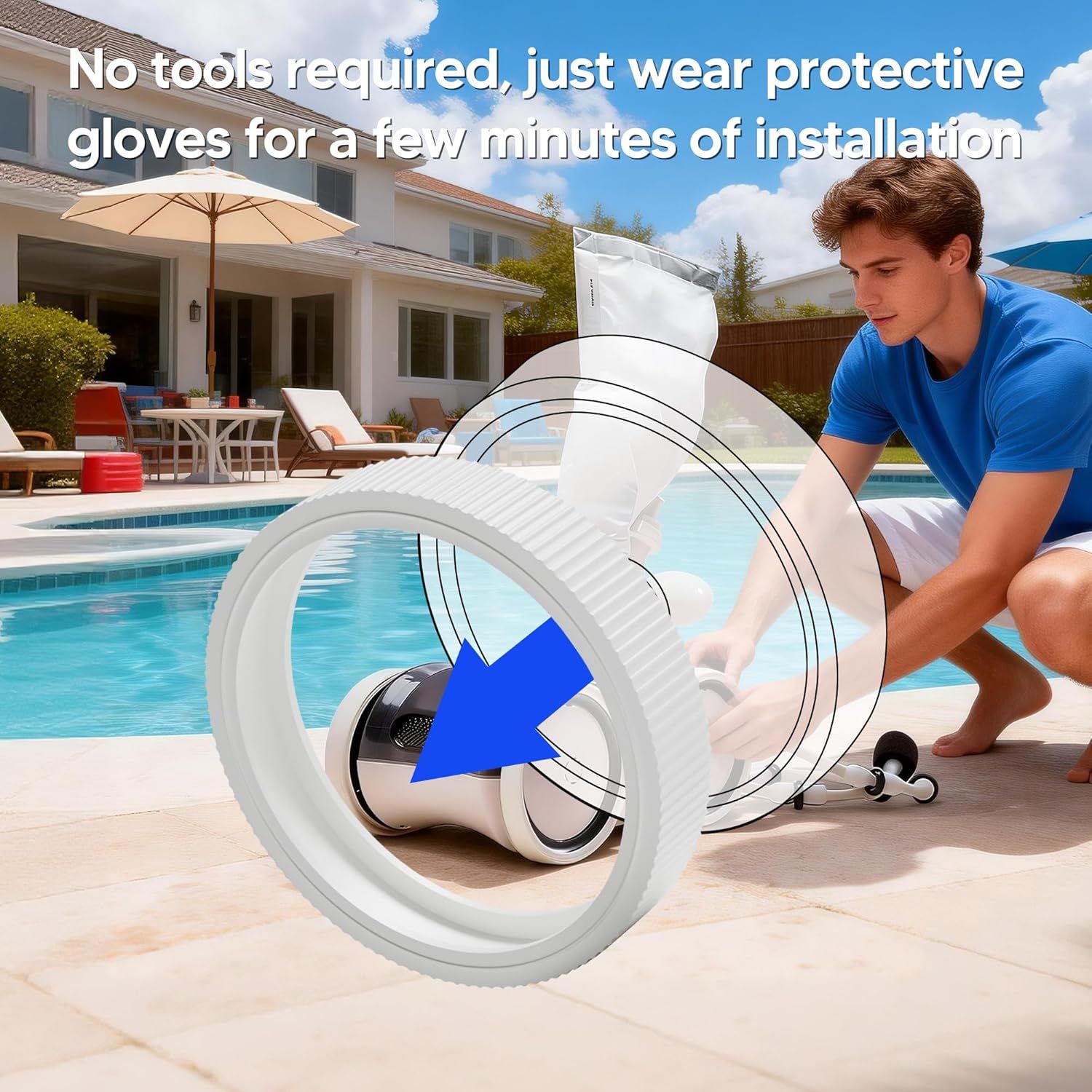Upgraded Rubber Tire with Treads LLC1 Tire and 360007 Tire Replacement or Pentair Legend Pool Cleaner Wheel Rubber Tires Automatic Pool and Spa Cleaner 4 Pack