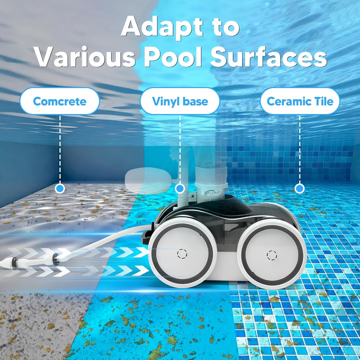 Upgraded Rubber Tire with Treads LLC1 Tire and 360007 Tire Replacement or Pentair Legend Pool Cleaner Wheel Rubber Tires Automatic Pool and Spa Cleaner 4 Pack
