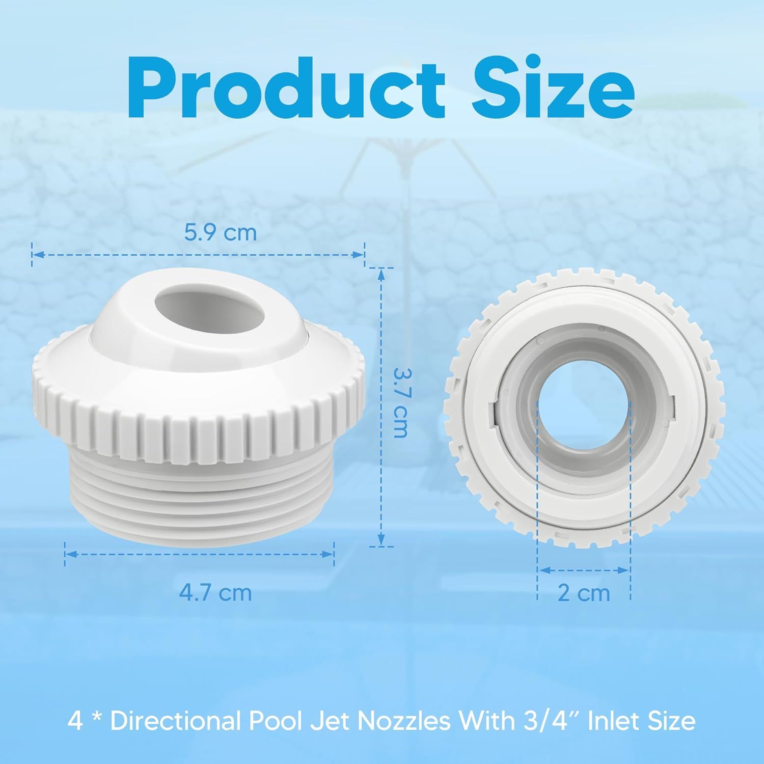 Pool Jet Nozzles 3/4" SP1419D low Inlet itting Opening Water Directional Pool Return ittings, 6 Pack