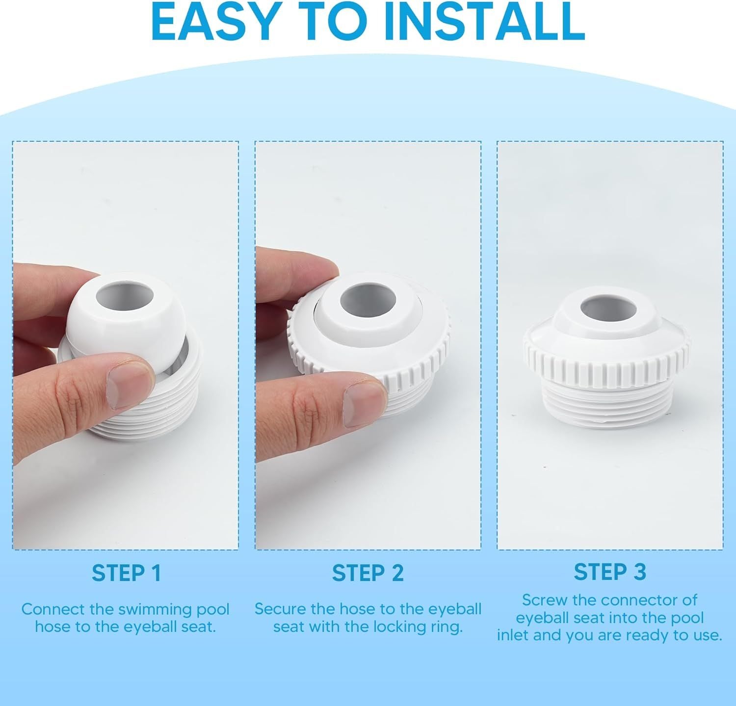 Pool Jet Nozzles 3/4" SP1419D low Inlet itting Opening Water Directional Pool Return ittings, 6 Pack