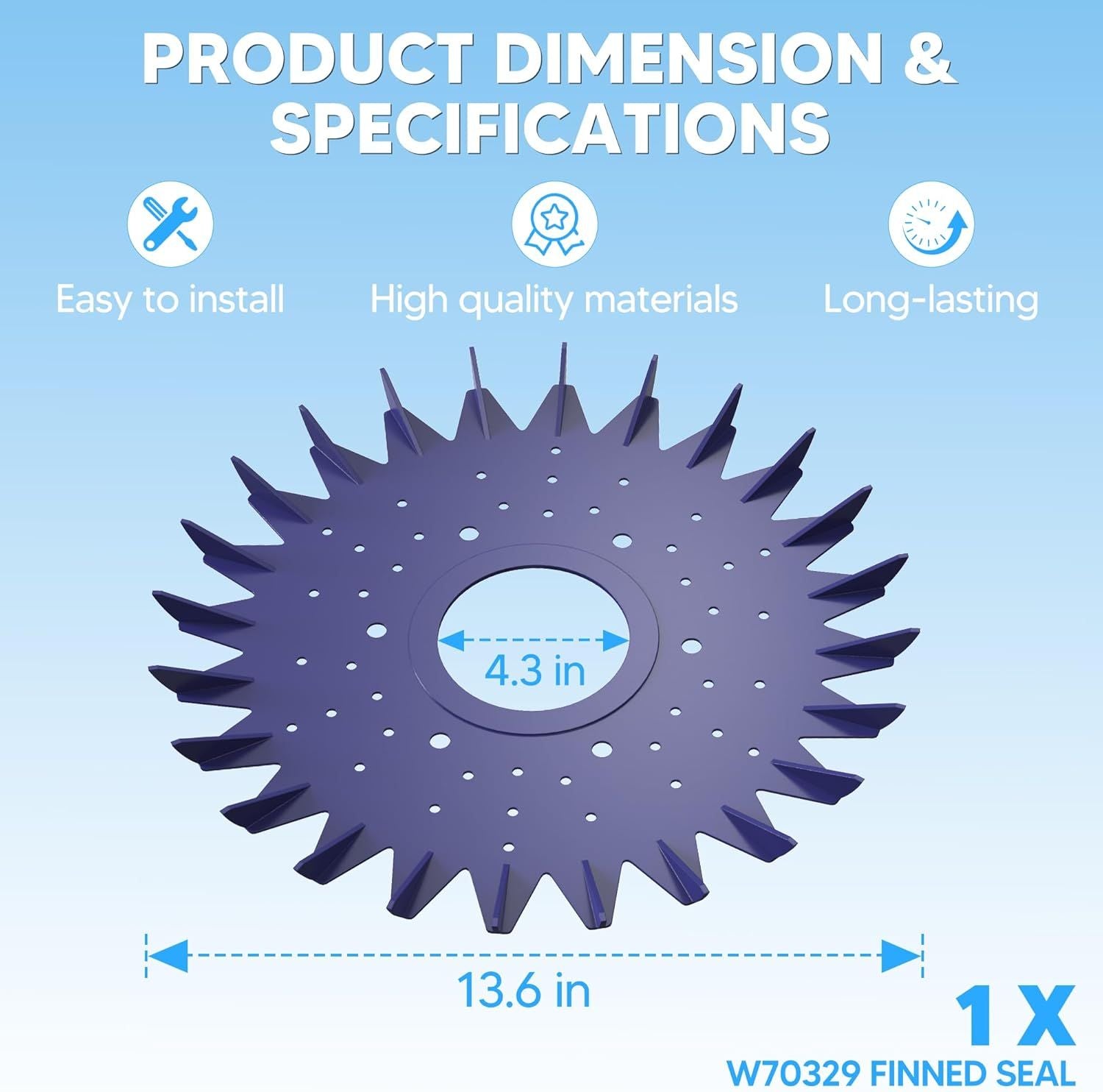 Pool Cleaner inned Seal disc Skirt Replacement Part or Zo-diac Baracuda G2 G3 G4 Pool Cleaner W70329 W83277 W70464 1 Pack