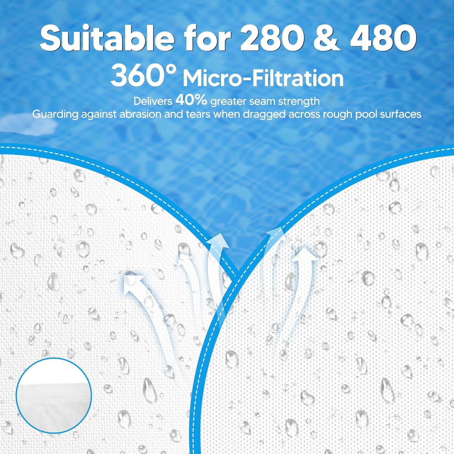 Pool Spa Bags ilter Bag Replacement or Polaris 280, 480 Pool Cleaner Bags K13 K16, 2 Pack