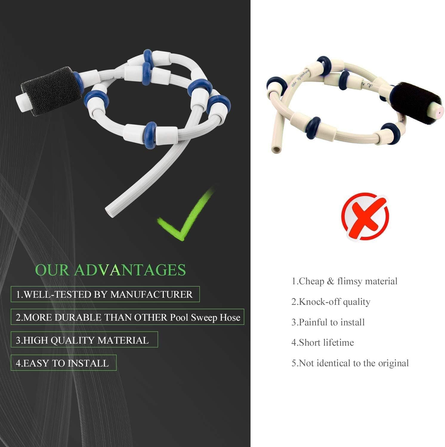 Automatic Pool Cleaner Sweep Hose Complete B5 B-5 Replacement or Zodiac Polaris 280 380 480 180 Pool Cleaner - 2 Pack
