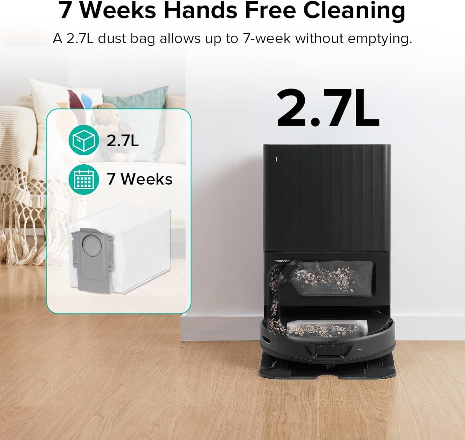 6 Packs Disposable Dust Bags or QV35A, Saros10series, Saros20, Saros 20 Sonic, QrevoCurv2low, QrevoCurv, QrevoEdgeS5A, QrevoSlim, S8MaxUltra, QrevoMaxV, QRevo series Robot Vacuum
