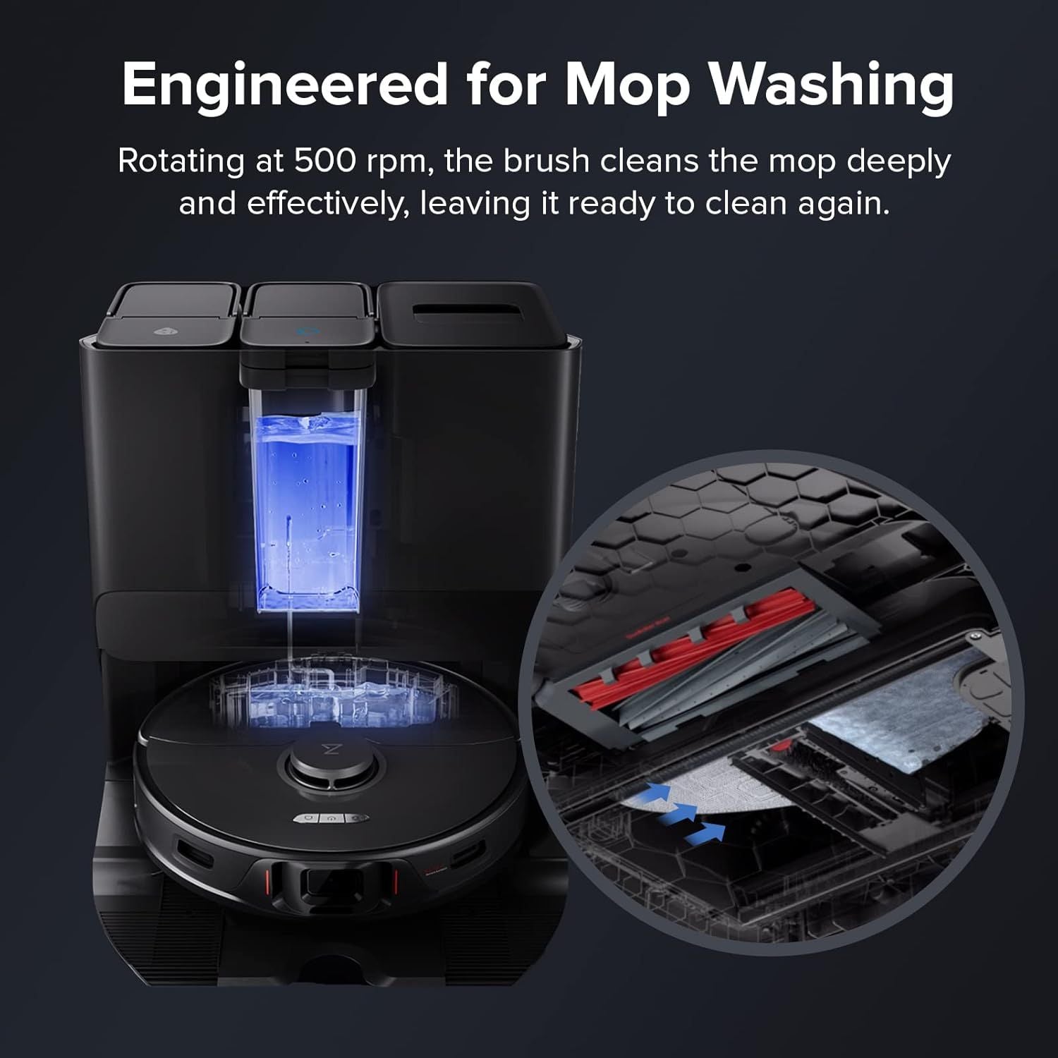 High-Speed Cleaning Brush or Saros 10/S8 MaxV Ultra/S8 Max Ultra/S8 Pro Ultra/S7 Max Ultra/S7 MaxV Ultra or Mop Washing and Dock Sel-Cleaning 2pcs Included , Robot Vacuum Accessories