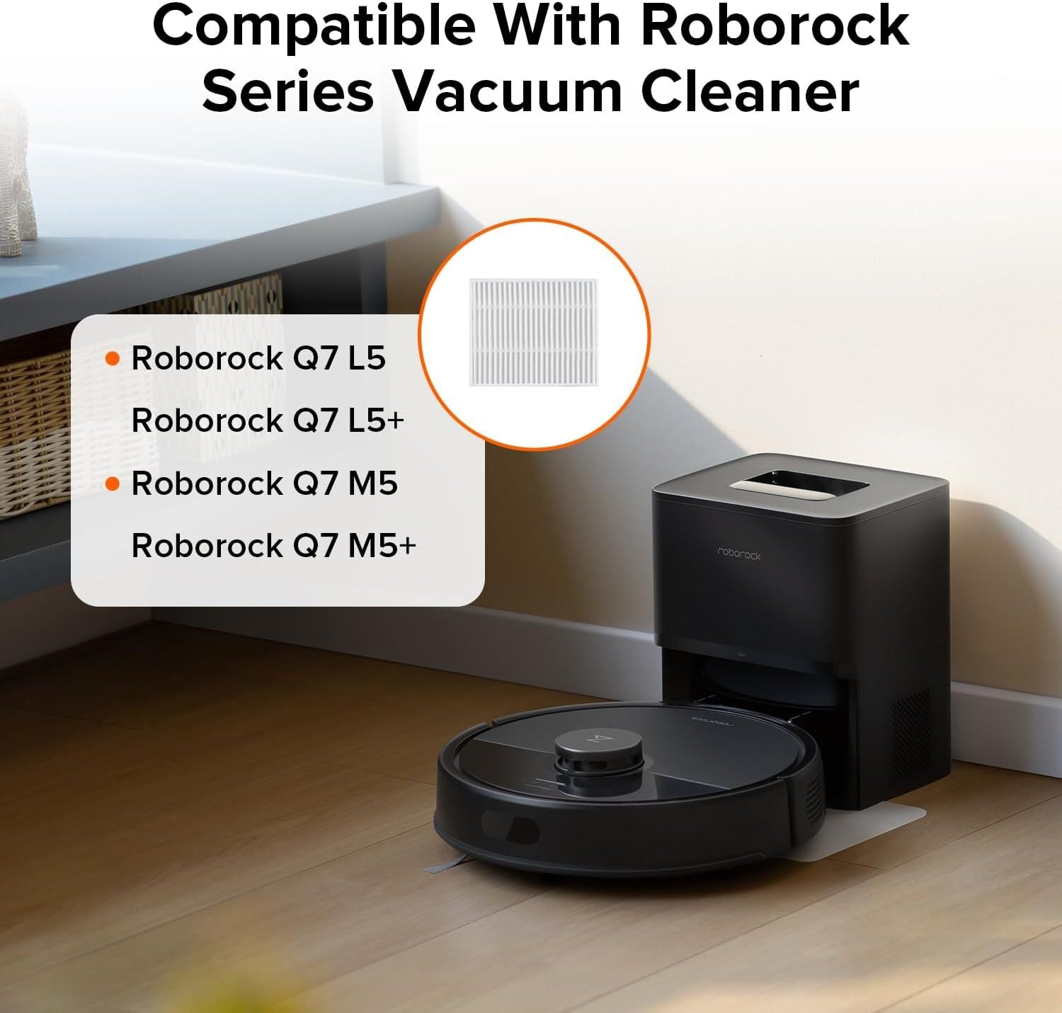 Washable ilter or Q7 M5, Q7 M5+, Q7 L5, Q7 L5+ Robot Vacuum Cleaners 2Pcs , Replacement Washable ilter or Robotic Vacuum