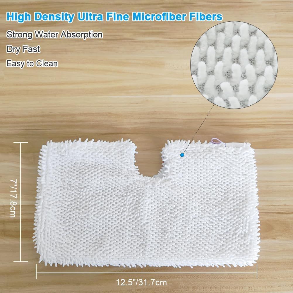 3Pcs Steam Mop Pads, Washable Microiber Cleaning Steamer Replacement Pads or Shark Steam Mop S3501 S3601 S2902 S3901 S3550 S3601D S3801 S3801CO SE450 S2901
