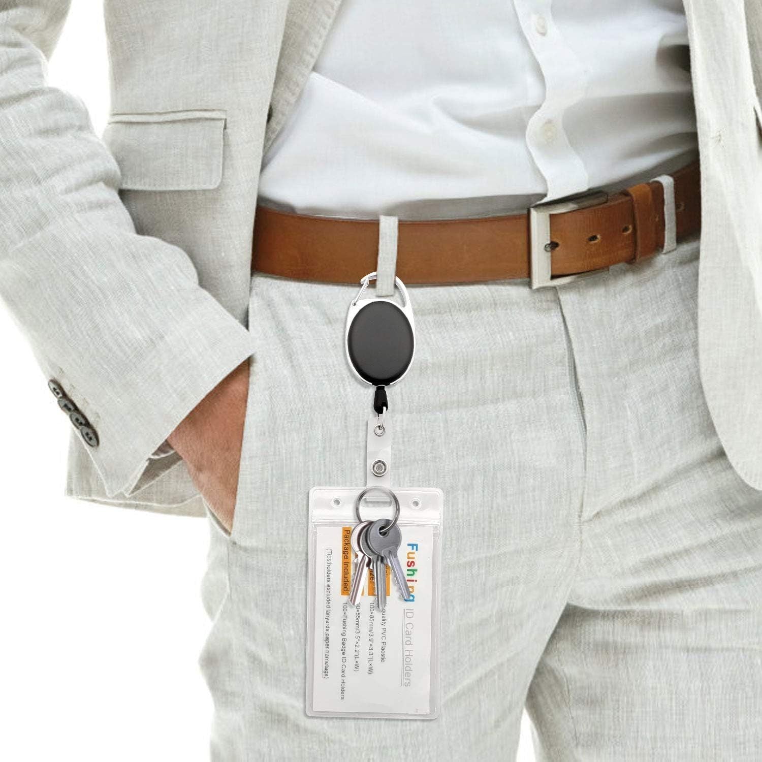 20Pcs Retractable ID Badge Holders ID Badge Reels with Clip Retractable Badge Holders or Oice Worker Doctor Nurse Black