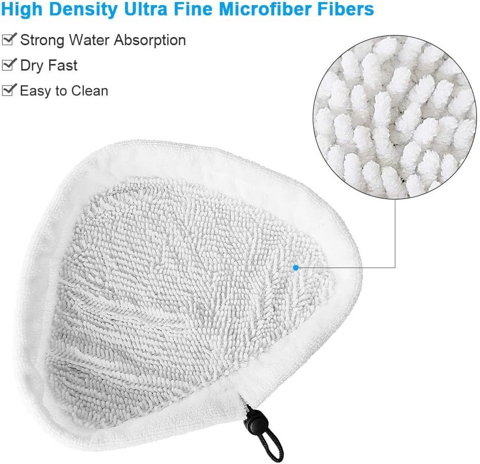 6Pcs Steam Mop Pads,Reusable Washable Microiber Steamer Cleaning Pads Replacement Pads Accessories or Steamboy X5 H2O H20 S302 S001 SKG 1500W Steam Mop