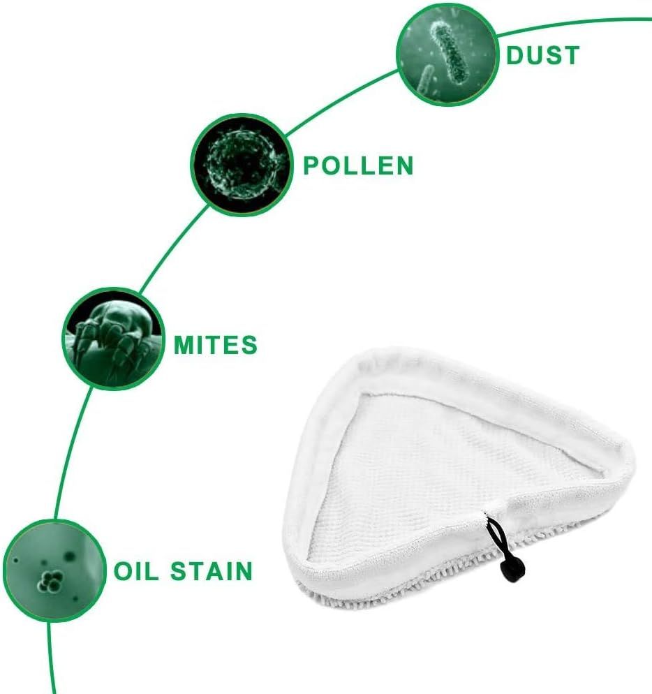 6Pcs Steam Mop Pads,Reusable Washable Microiber Steamer Cleaning Pads Replacement Pads Accessories or Steamboy X5 H2O H20 S302 S001 SKG 1500W Steam Mop