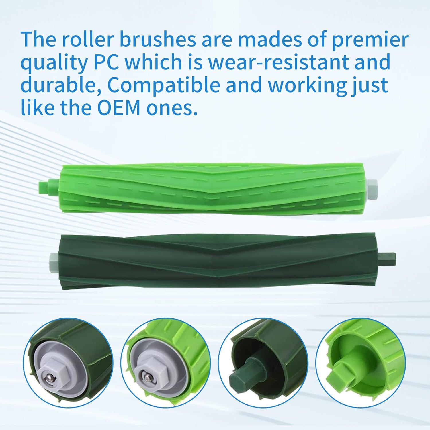 Dual Multi-Surace Rubber Roller Brushes Replacement Parts Compatible with Irobot Roomba I E & J Series I1+ I7 I3+ I4+ I6+ I7+ I8+ J5 J5+ j6 J6+ J7 J7+ J8 J8+ J9+ E5 E6 Vacuum Accessories