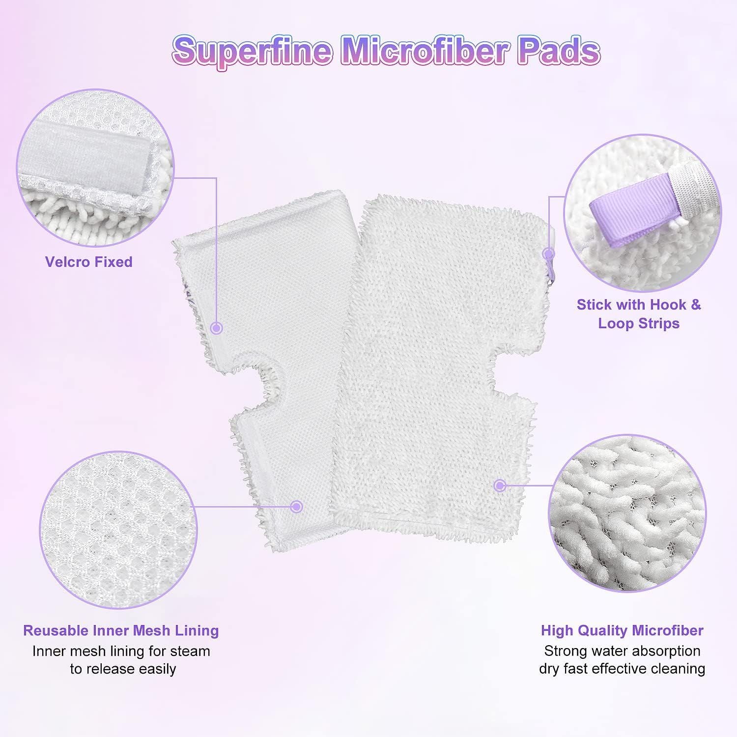 6 Pack Microiber Steam Mop Replacement Pads or Shark Steam Mops S3500 Series S3501 S3601 S3550 S3901 SE450 S3801CO S3601D S2901 S2902 Steam Pocket Mop Pads loor Cleaning Reusable or Shark Mop Pads