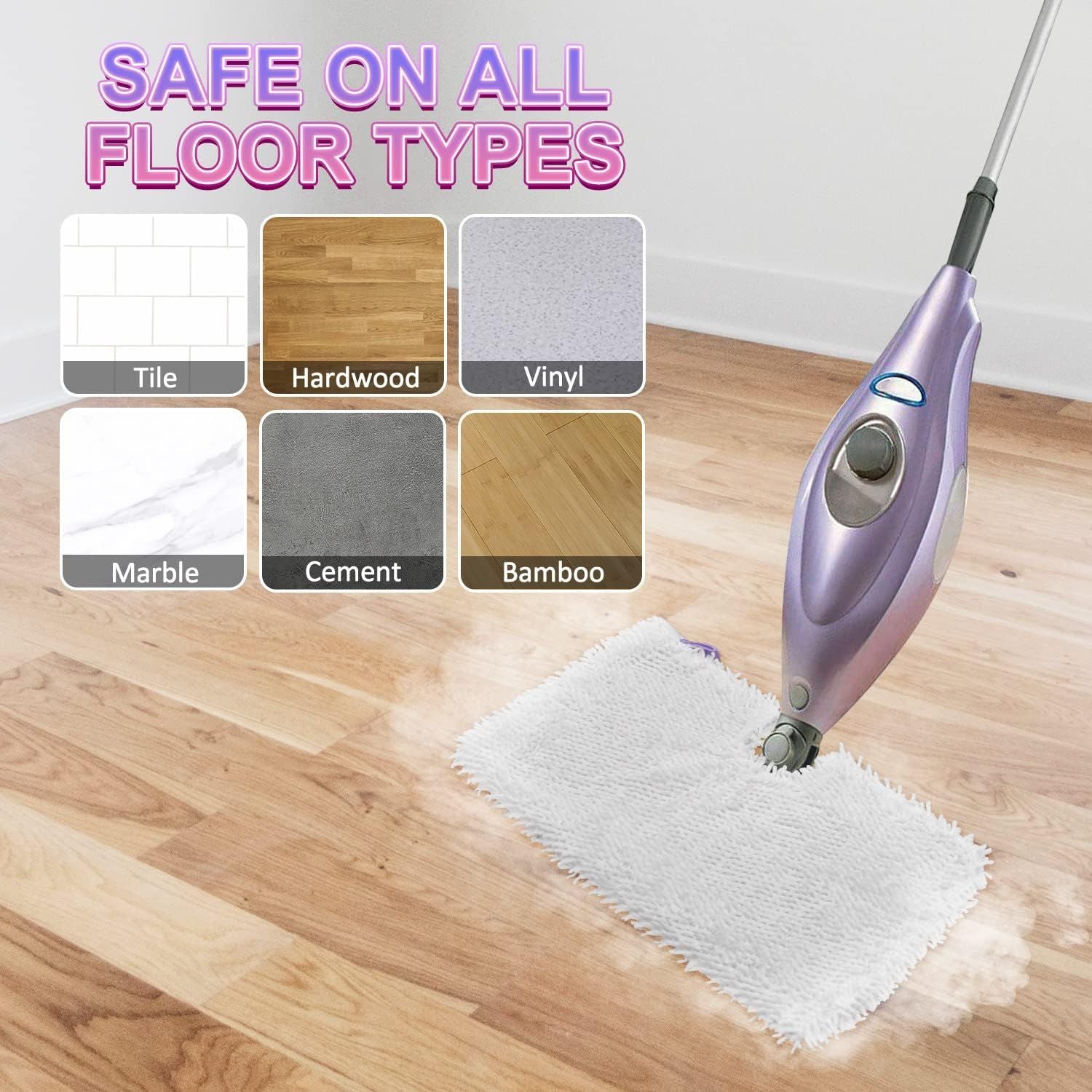 6 Pack Microiber Steam Mop Replacement Pads or Shark Steam Mops S3500 Series S3501 S3601 S3550 S3901 SE450 S3801CO S3601D S2901 S2902 Steam Pocket Mop Pads loor Cleaning Reusable or Shark Mop Pads