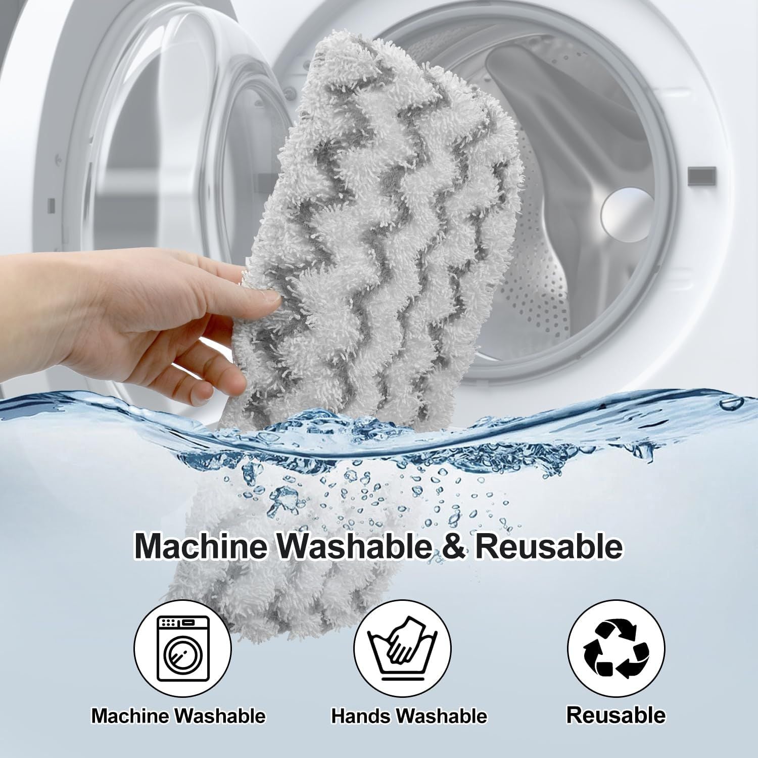 8 Pack Microiber Steam Mop Replacement Pads or Shark Steam Mop S1000, S1000A, S1000C, S1000WM, S1001C Dirt Grip Steam Mop Pads, Washable & Reusable Microiber Mop Pads or All loor Clean