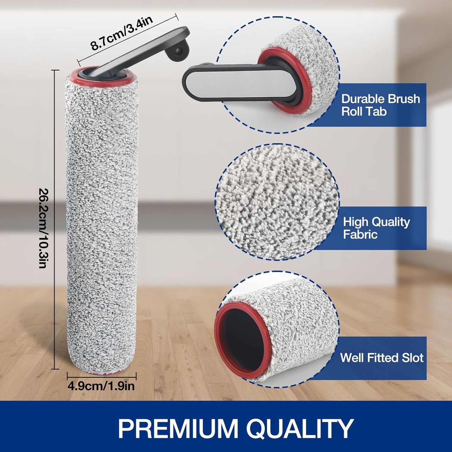 H12 Pro Roller Brush Replacement and HEPA ilter or Dreame H12 Pro, H12 Dual, G10 Pro Cordless Wet Dry Vacuum Cleaner, 2 Brush Rollers, 2 HEPA ilters, 1 Water Tank Brush, 1 Cleaning Brush