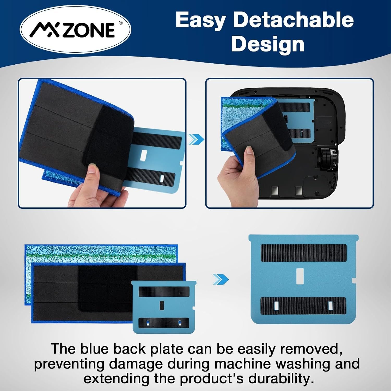 Upgraded M6 Wet Mopping Pads or iRobot Braava Jet M6 Series 6110 6012 6112 6113 Ultimate Robot Mops, New Sticky Design, Detachable, Washable and Reusable M6 Mop Pads or iRobot, 8 Pack