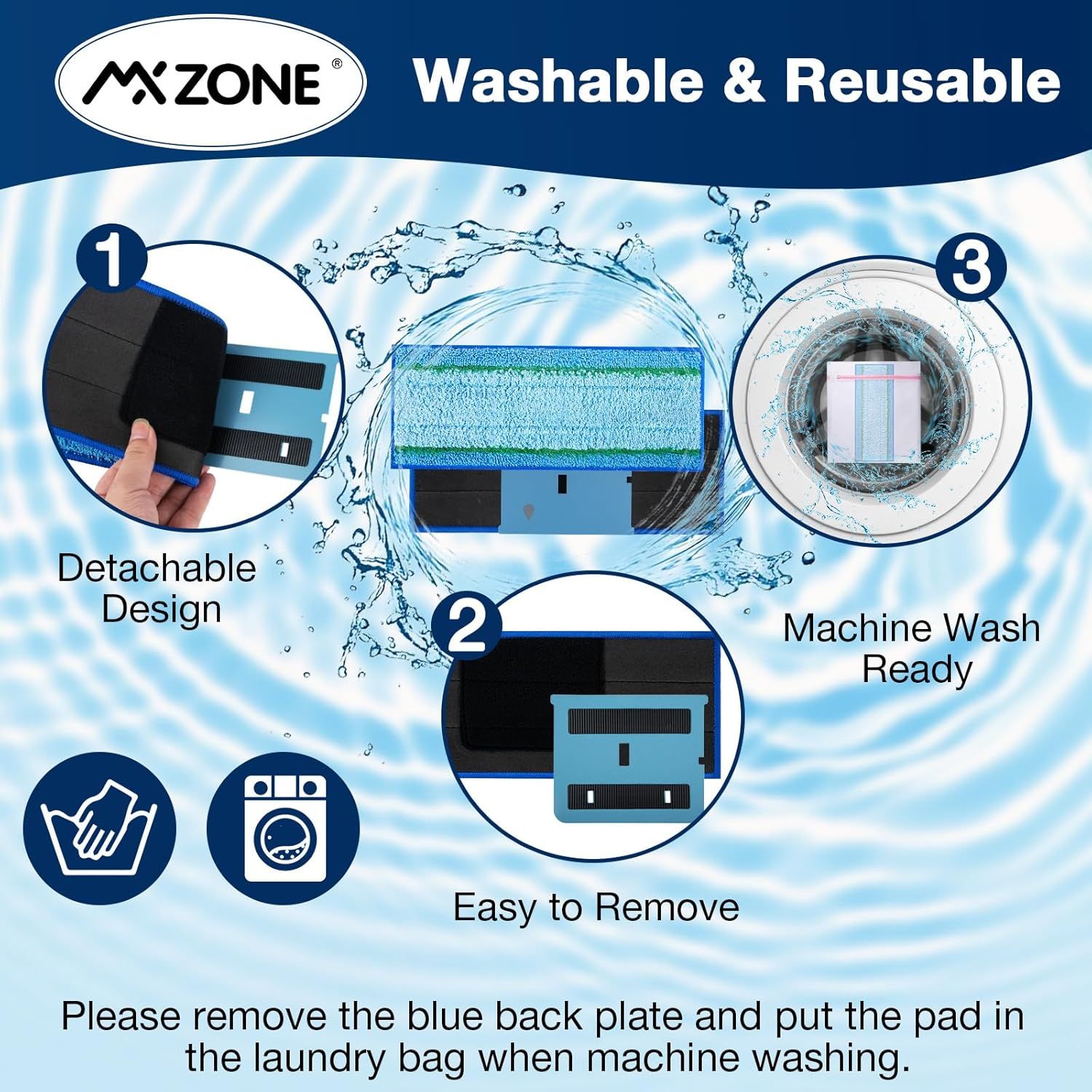 Upgraded M6 Wet Mopping Pads or iRobot Braava Jet M6 Series 6110 6012 6112 6113 Ultimate Robot Mops, New Sticky Design, Detachable, Washable and Reusable M6 Mop Pads or iRobot, 8 Pack
