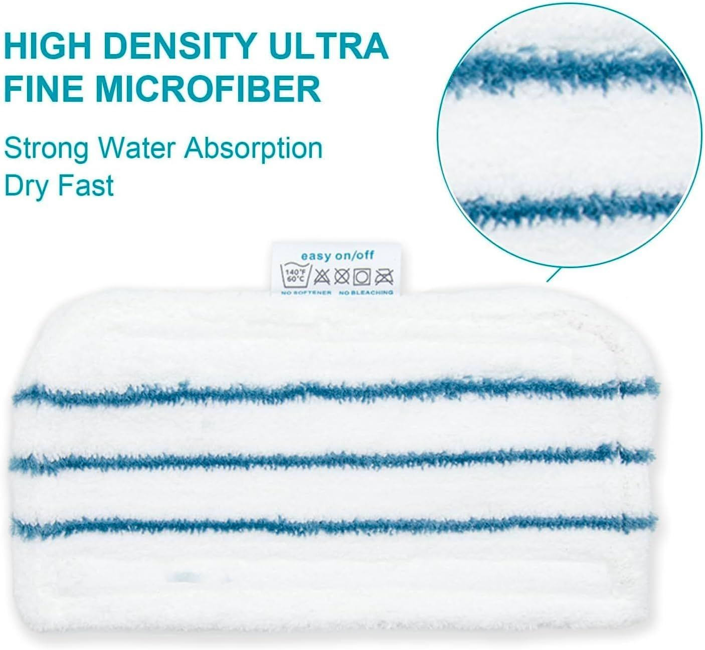 8 Pack SMP20 Washable Steam Mop Pads Compatible with Black+Decker Steam Mop SM1600, SM1610, SM1620, HSM13E1, HSMC1300X, HSMC1321, HSMC1361SG