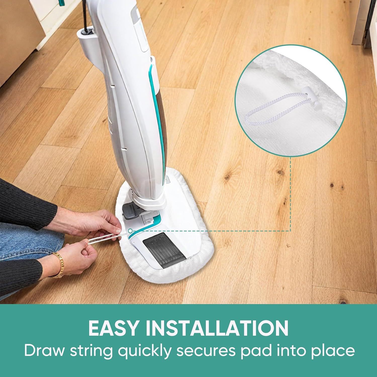 6 Pack SMP01 Microiber & Washable Steam Mop Pads Compatible with Kenmore SM2060 S200 Series loor Cleaning Steam Mop White