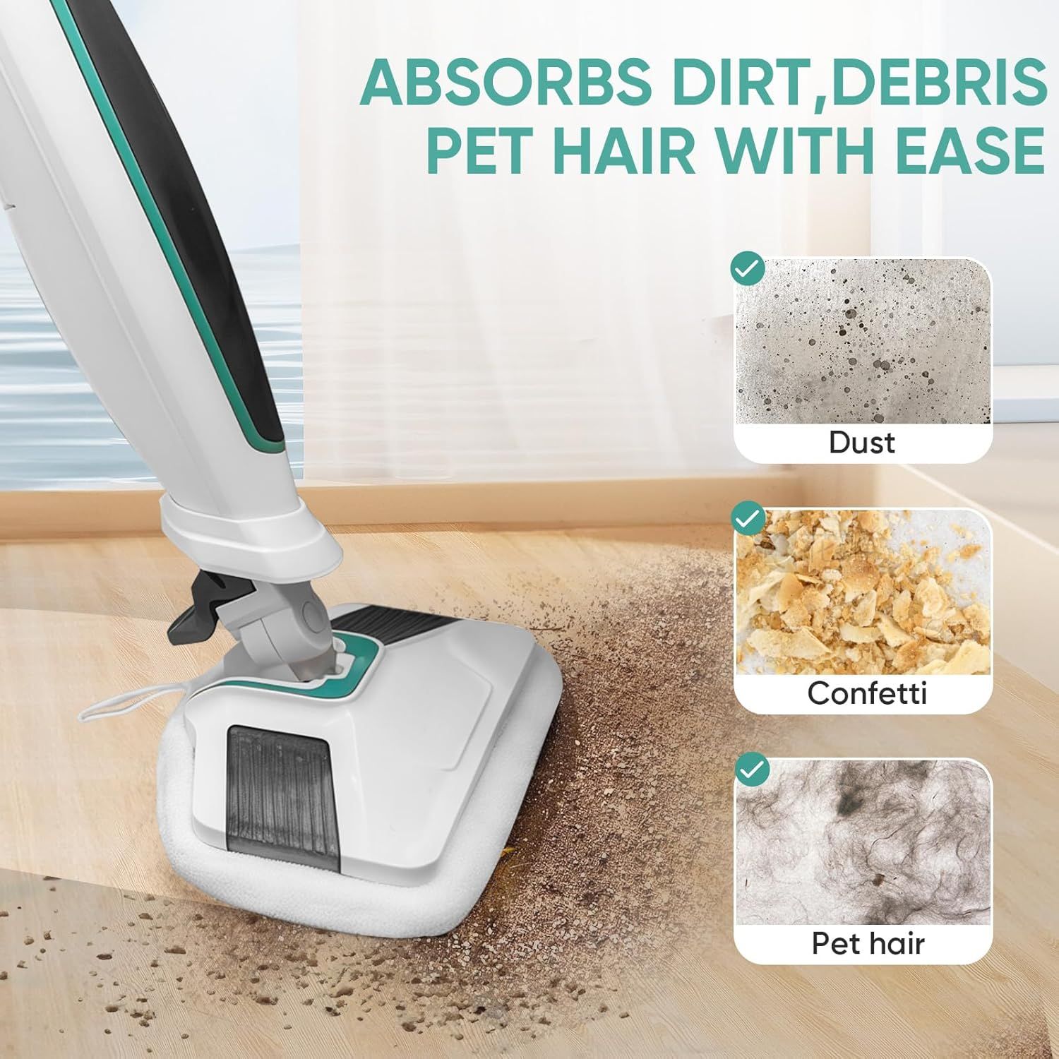 6 Pack SMP01 Microiber & Washable Steam Mop Pads Compatible with Kenmore SM2060 S200 Series loor Cleaning Steam Mop White