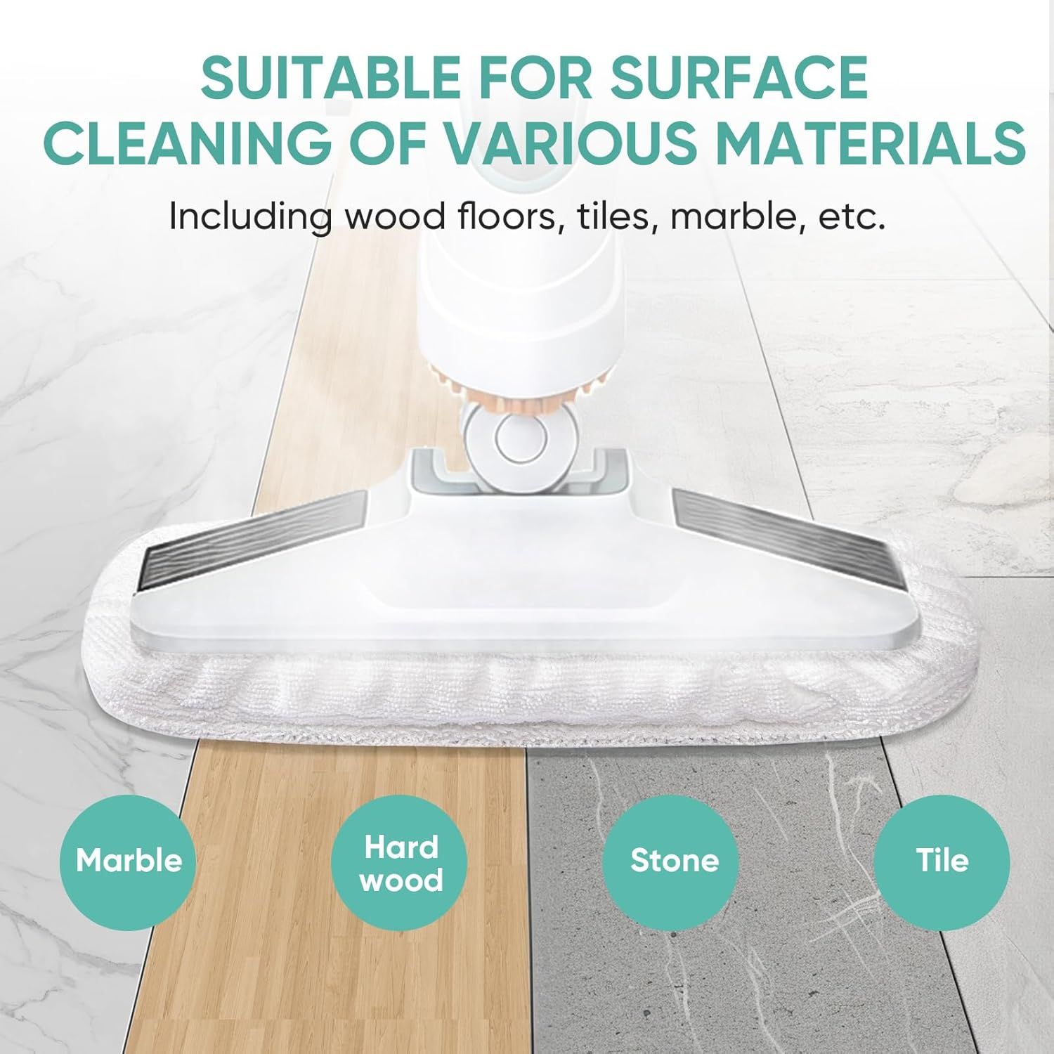 6 Pack SMP01 Microiber & Washable Steam Mop Pads Compatible with Kenmore SM2060 S200 Series loor Cleaning Steam Mop White