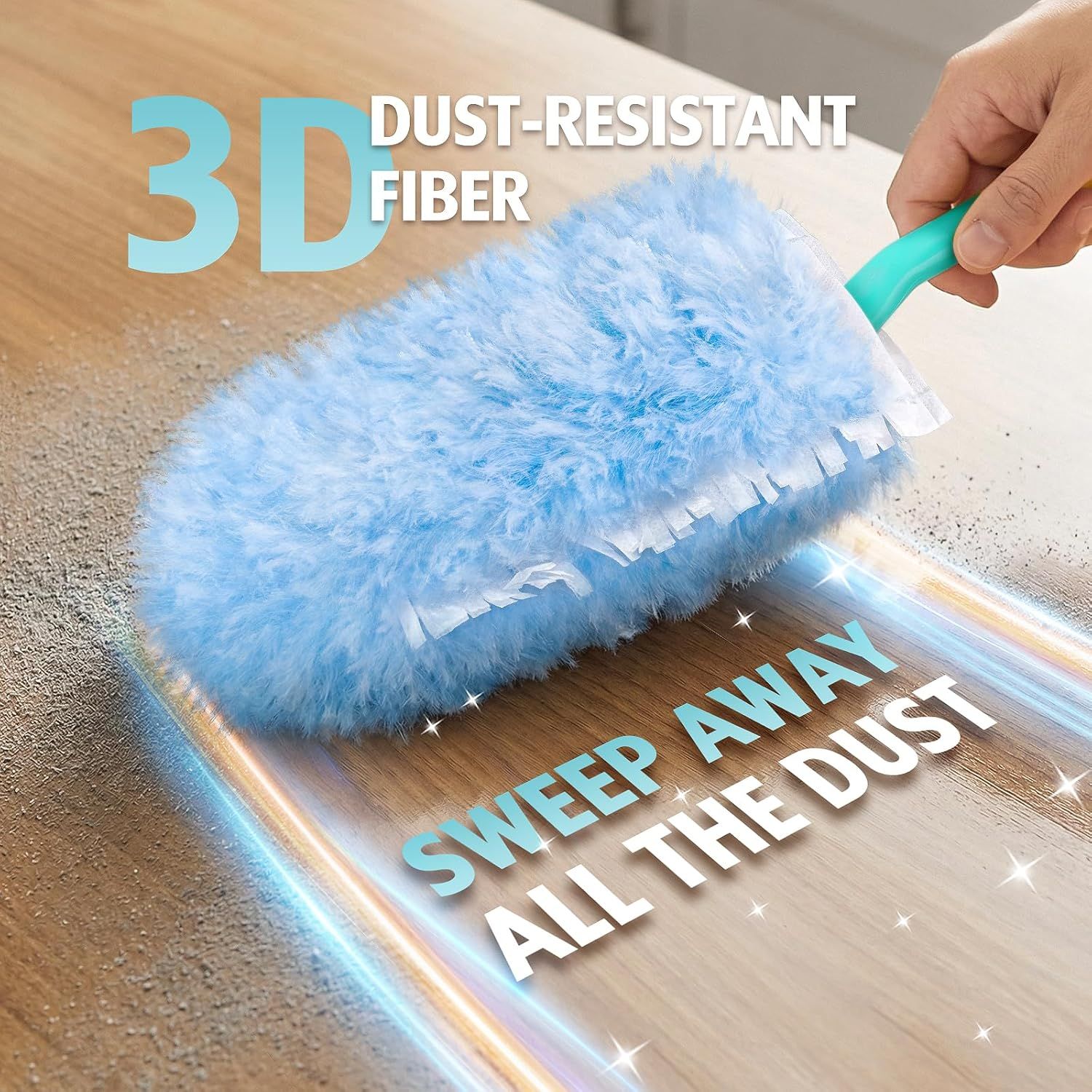 Duster Reill or Swier Duster, 30 Count Heavy Duty 2 Side 360° Duster Reills with 1 Handle, 4X Microibers, Disposable Multi Surace Dusters or Cleaning