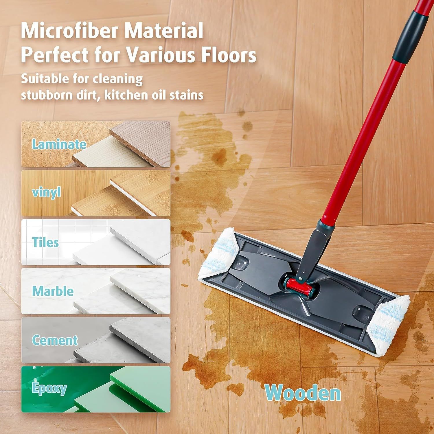 8 Pack Mop Replacement Pads or O Cedar H2prO lat Mop System, Machine Washable Reusable Microiber Mop Heads Replacements or O-Cedar H2Pro Reills Clean or ALll loors Types