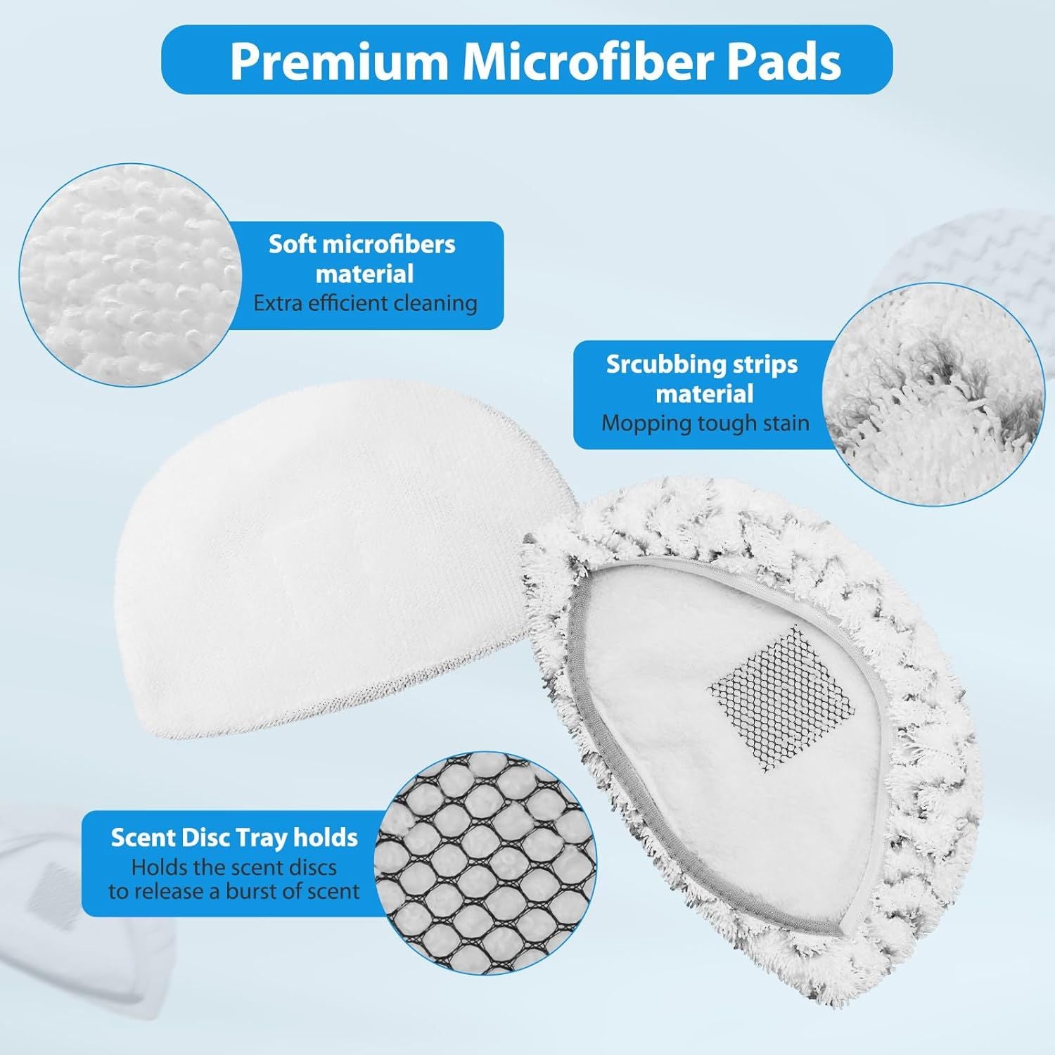 10 Pack Steam Mop Replacement Pads or Bissell Powerresh Steam Mop 1940 1806 1544 2075 2685A 2181 2814 Series, Model 19402 19404 19408 19409 1940A 1940 1940Q 1940T 1940W B0006 B0017 2075A