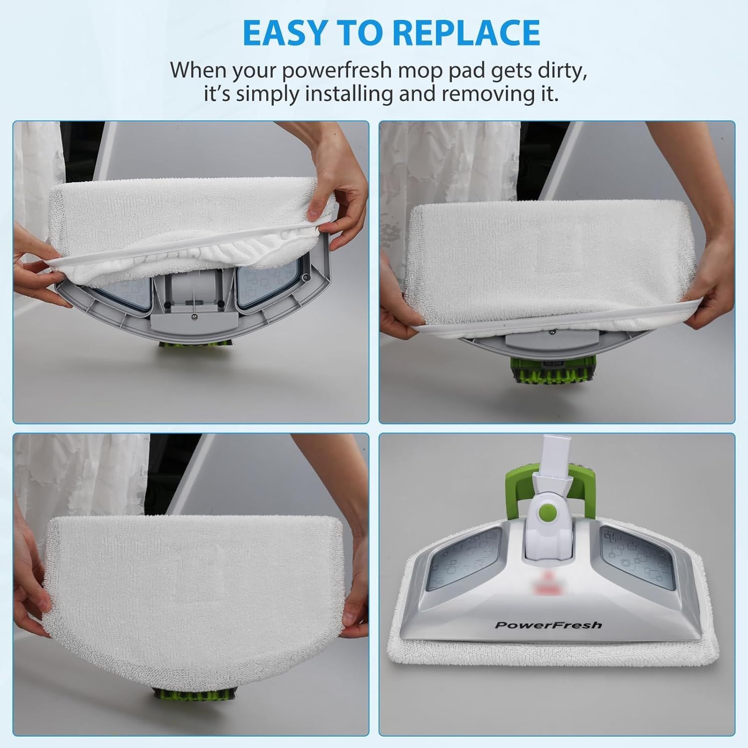 10 Pack Steam Mop Replacement Pads or Bissell Powerresh Steam Mop 1940 1806 1544 2075 2685A 2181 2814 Series, Model 19402 19404 19408 19409 1940A 1940 1940Q 1940T 1940W B0006 B0017 2075A