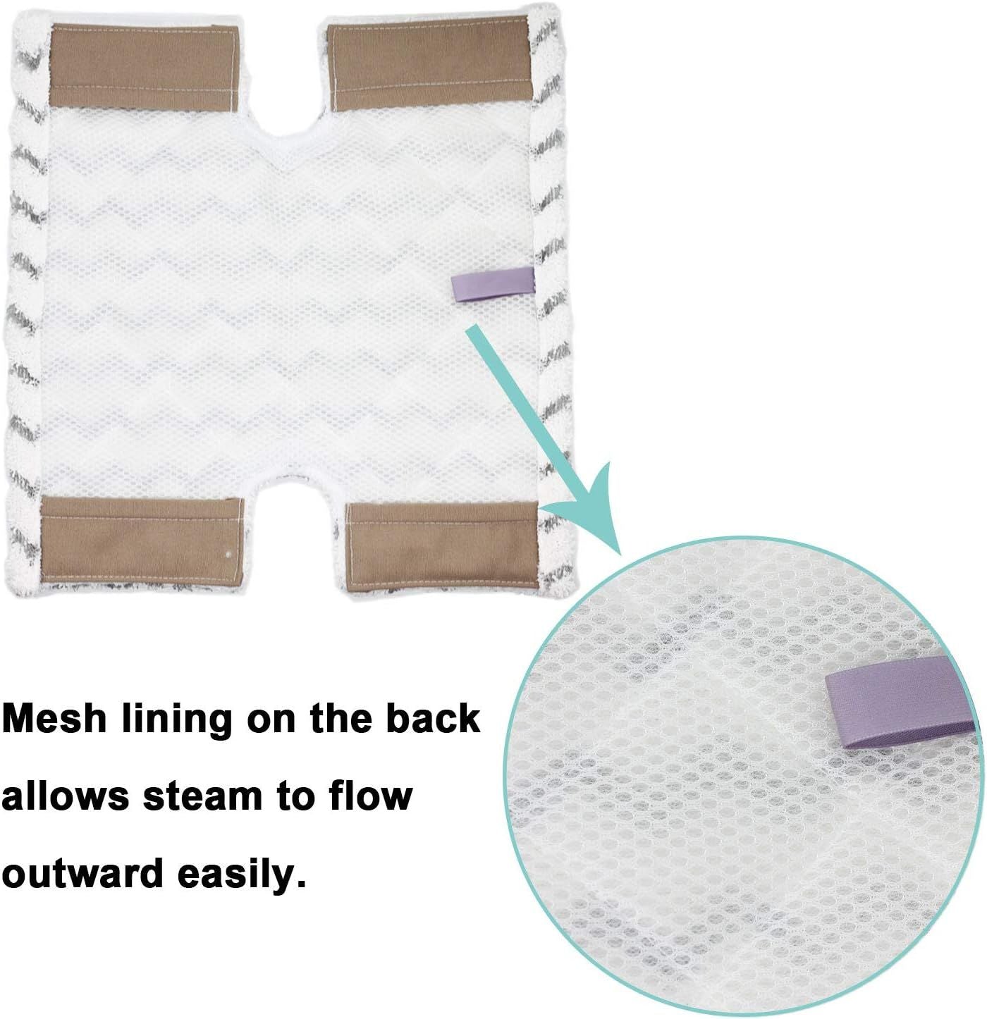 6 Pack Steam Mop Pads Replacement P184WQ or Shark Genius Steam Mop S5003D & Lit-Away Pro Steam Mop S3973 S3973D S3973WM S5001 S5002Q S5003A S5004 S5004W S6001W S6001WM S6002C S6003D S6003W