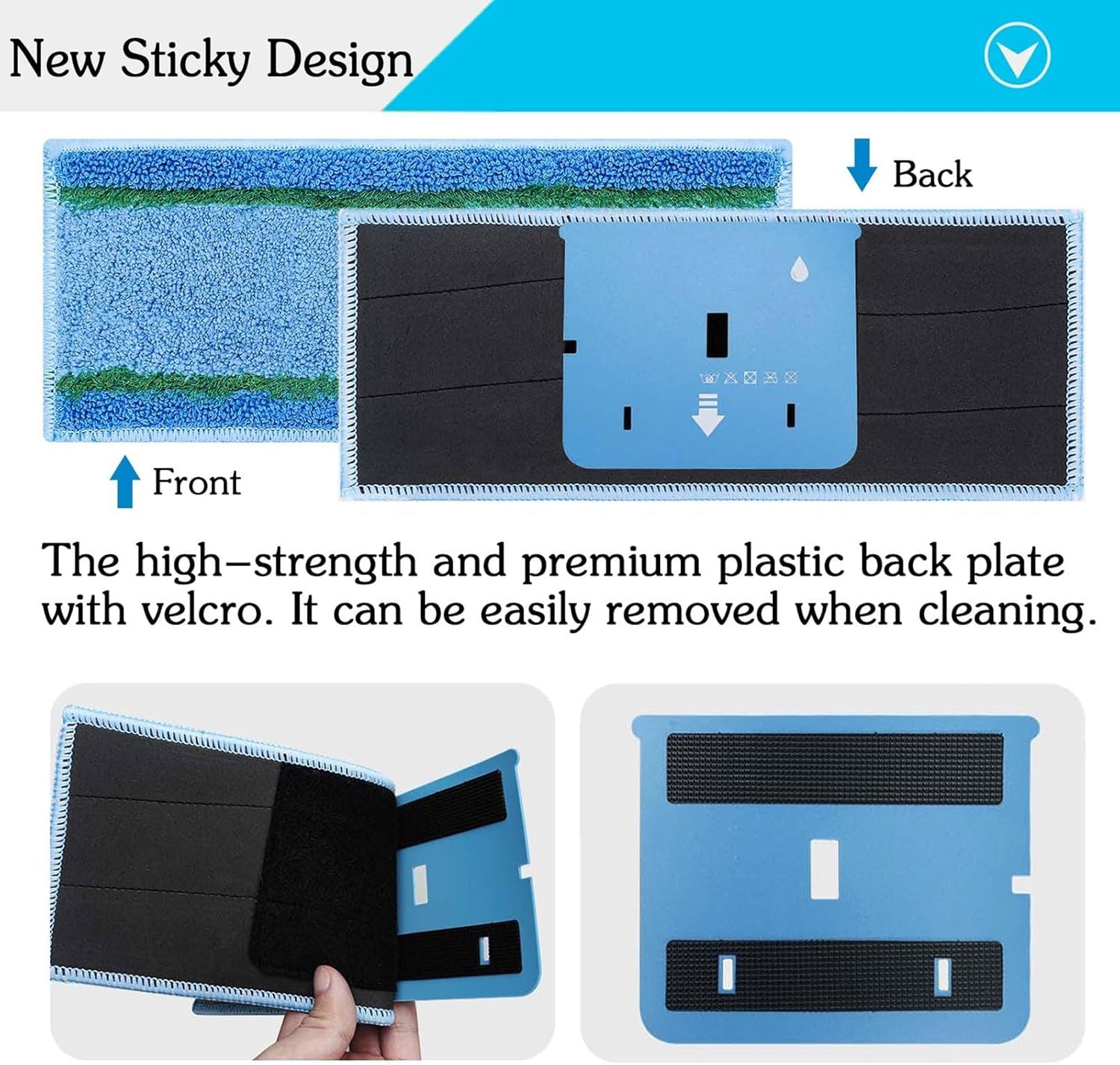 8 Pack Upgraded M6 Wet Mopping Pads or iRobot Braava Jet M6 Series 6110 6012 6112 6113 Ultimate Robot Mops, New Sticky Design, Detachable, Washable and Reusable M6 Pads Accessories Parts