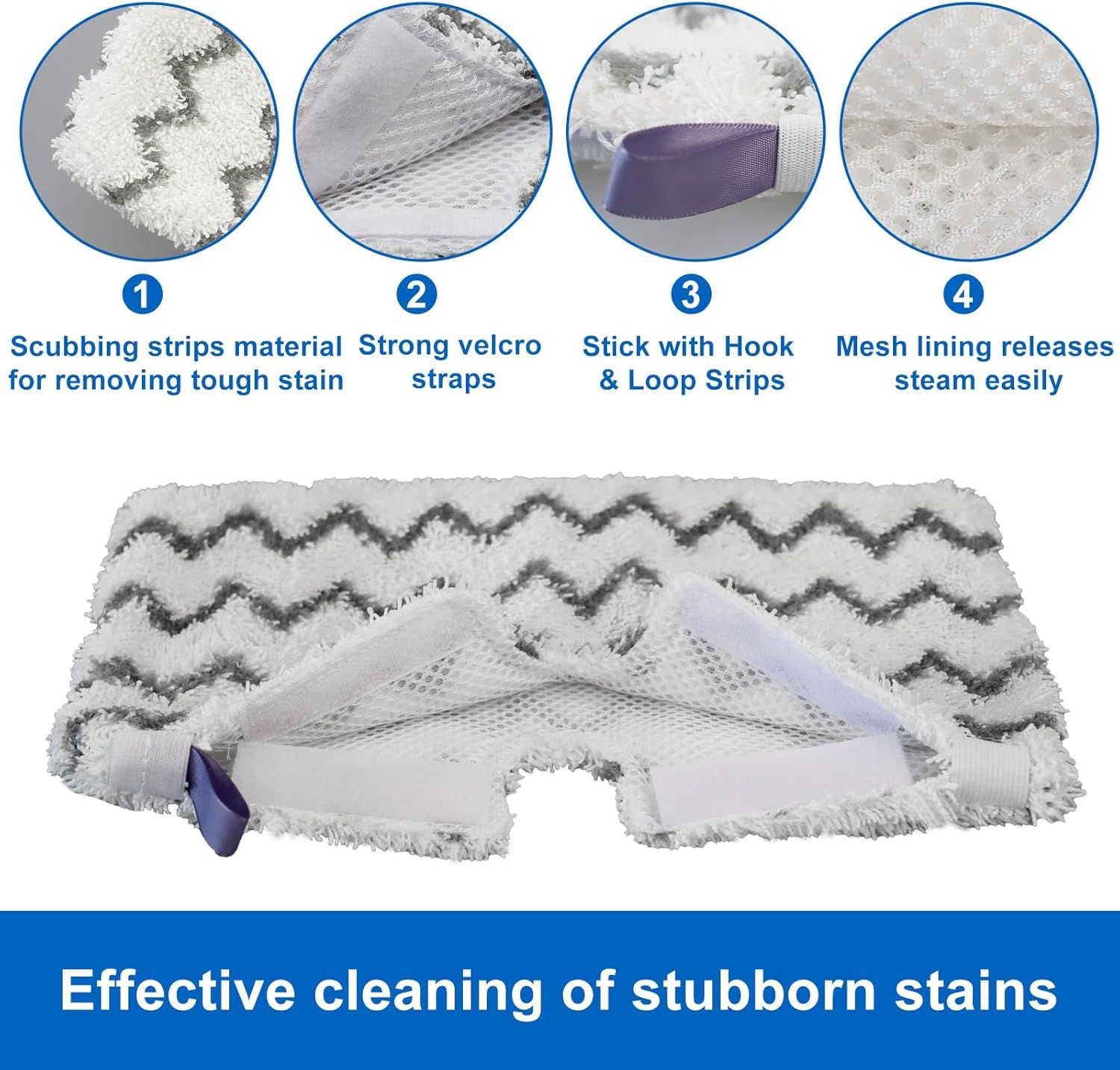 6 Pack S3501 S3601 Steam Mop Replacement Pads or Shark S3501 S3601 S3550 S3801 S3901 S3601D S3801CO S3901D S3455K S2902 SE450 Steam and Scrub Pocket Mop Steamer Pads Washable