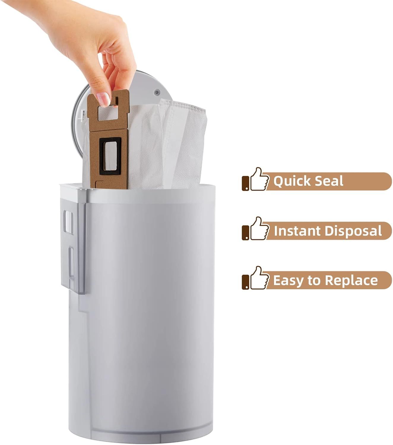 8 Pack Dust Bag or S7 / S7+ Vacuum Cleaner Auto-Empty Dock, 3L Large Capacity Replacement Bag