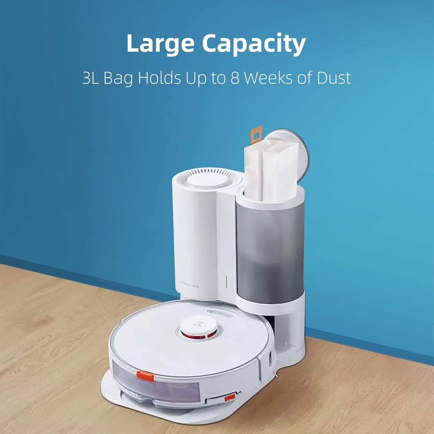 8 Pack Dust Bag or S7 / S7+ Vacuum Cleaner Auto-Empty Dock, 3L Large Capacity Replacement Bag