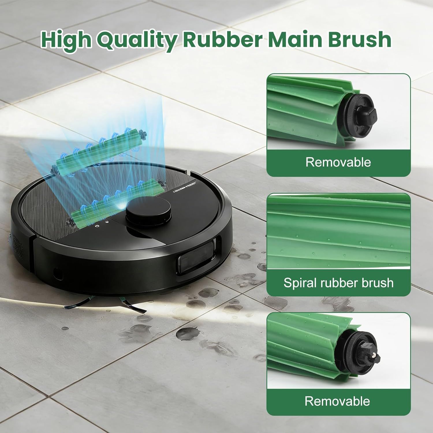 27 Pack Replacement Accessories or iRobot Roomba Plus 405 Combo/505 Combo/507 Combo Robot Vacuum Cleaner, 2 Main Brushes 6 Side Brushes 6 HEPA ilters 6 Mop Pads 6 Dust Bags 1 Cleaning Brush