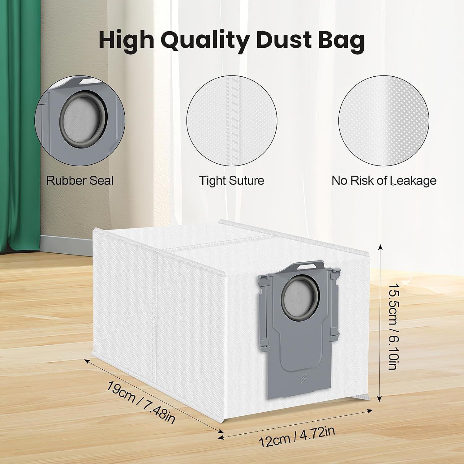24 Pack Qrevo Dust Bags or QV 35A/Saros 10R/Qrevo S/Qrevo Pro/Qrevo Plus/Qrevo Master/Qrevo Slim/Qrevo Curv/Qrevo Edge/S8 MaxV Ultra Robot Vacuum, 3L Large Capacity Replacement Dust Bag