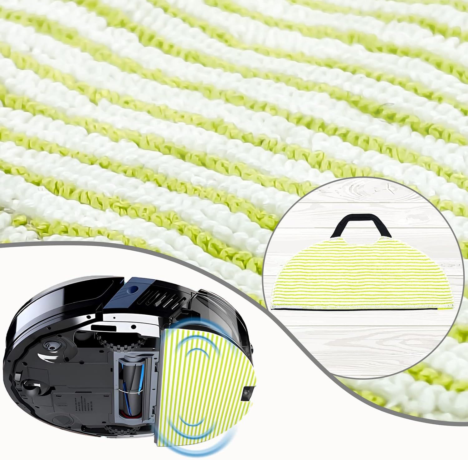 6 Pack Mop Pad or Shark AV2610WA / RV2620WD / RV2610WA / RV2410WD Robot Vacuum, Microiber Sonic Mopping Pad Replacement Accessory