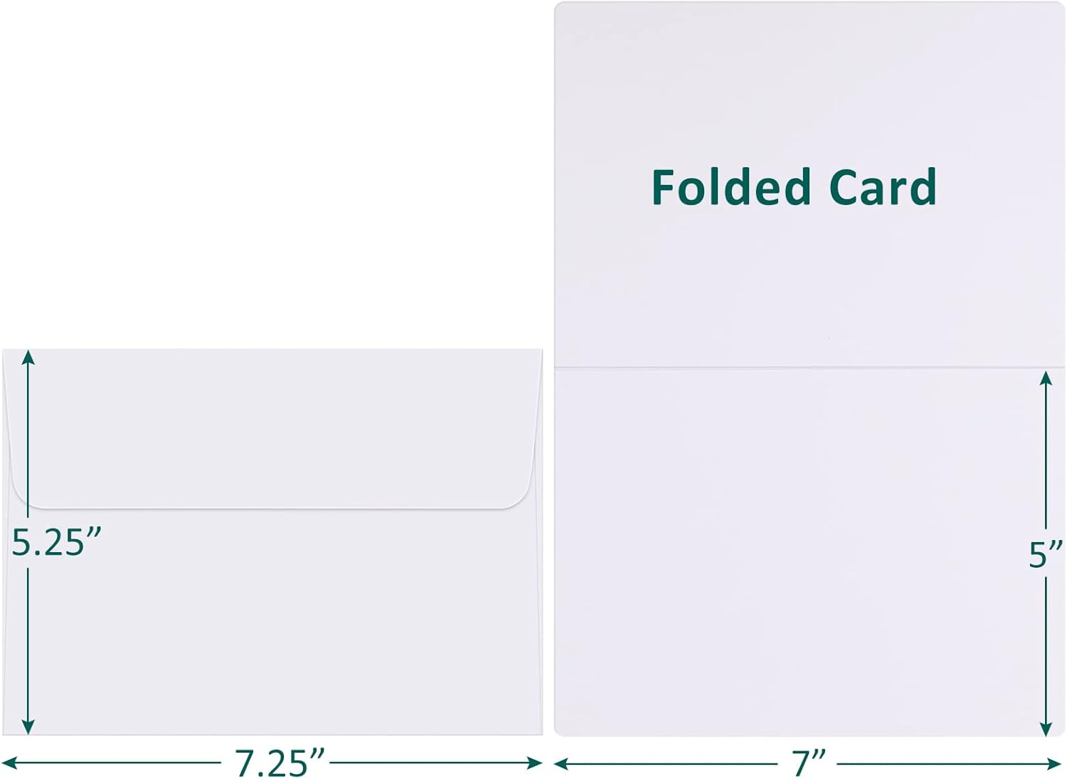 Eupako White Blank Cards and Envelopes 100 Pack - 5x7 Heavyweight Folded Cardstock and A7 Envelopes Self Seal for DIY Greeting Cards, Invitations, Wedding, Baby Shower, Birthday, Thank You Cards