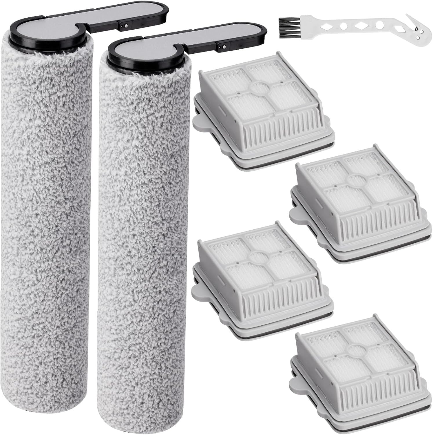 6 Pack 25 Roller Brushes and HEPA ilters Replacement Parts, Compatible with 25/25 ACE/25 ALT/25 LT/25 RT/25 GT/25 BX/25 Combo/25 ACE Combo Cordless Wet Dry Vacuum Cleaner
