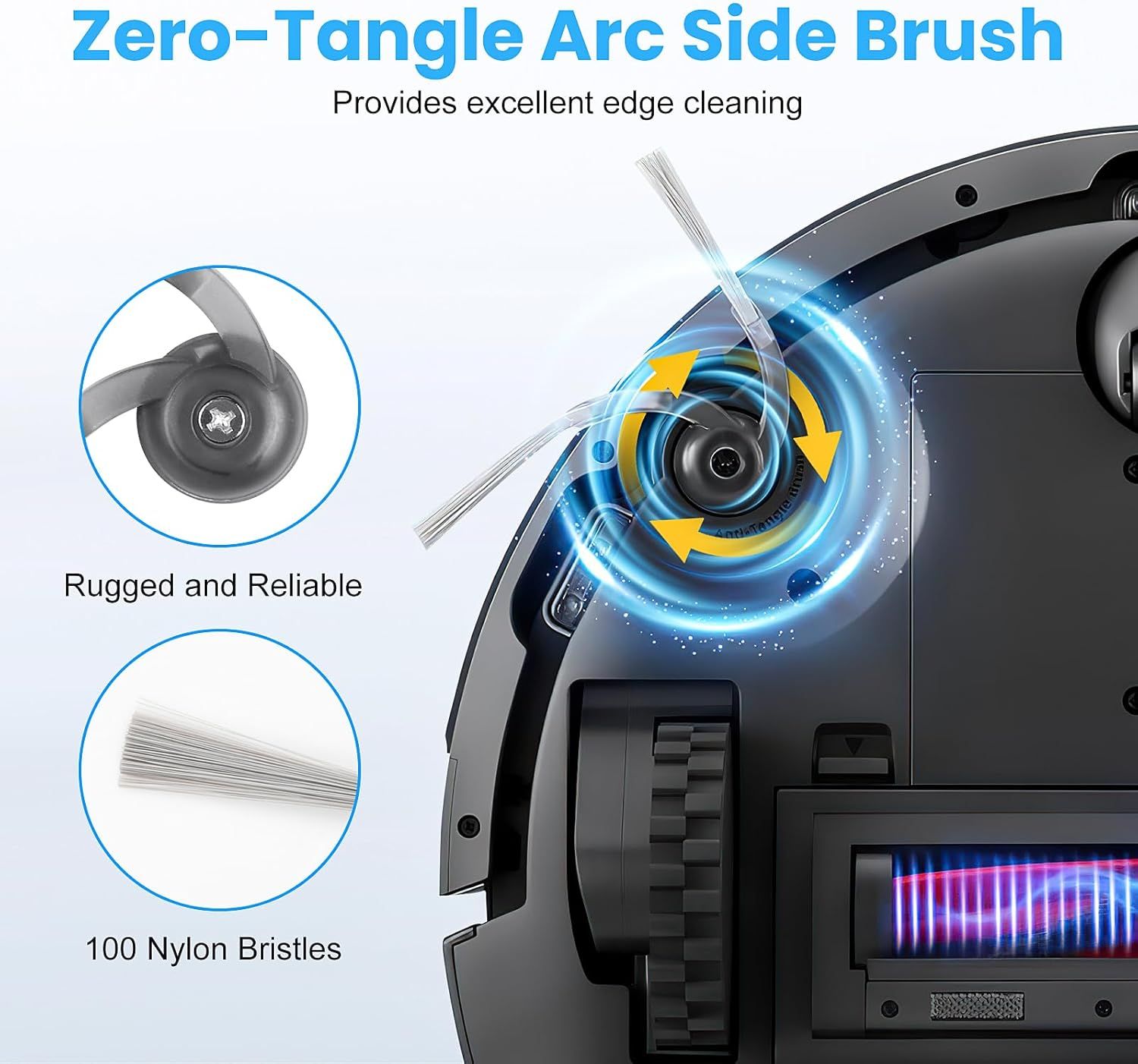 22 Pack Replacement Accessories or Q7 M5 / Q7 M5+ / Q7 L5 / Q7 L5+ Robot Vacuum Cleaner, 2 Main Brushes 6 Side Brushes 6 HEPA ilters 6 Mop Pads 1 Cleaning Brush 1 Screwdriver