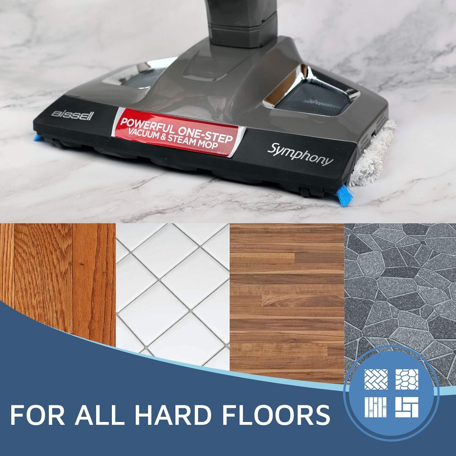Steam Mop Pads or Bissell Powerresh Vac & Steam Series - 6 Pack, Compatible with 2747A, 1132, 1543, 1632, 1652 Models, Hard loor Mop