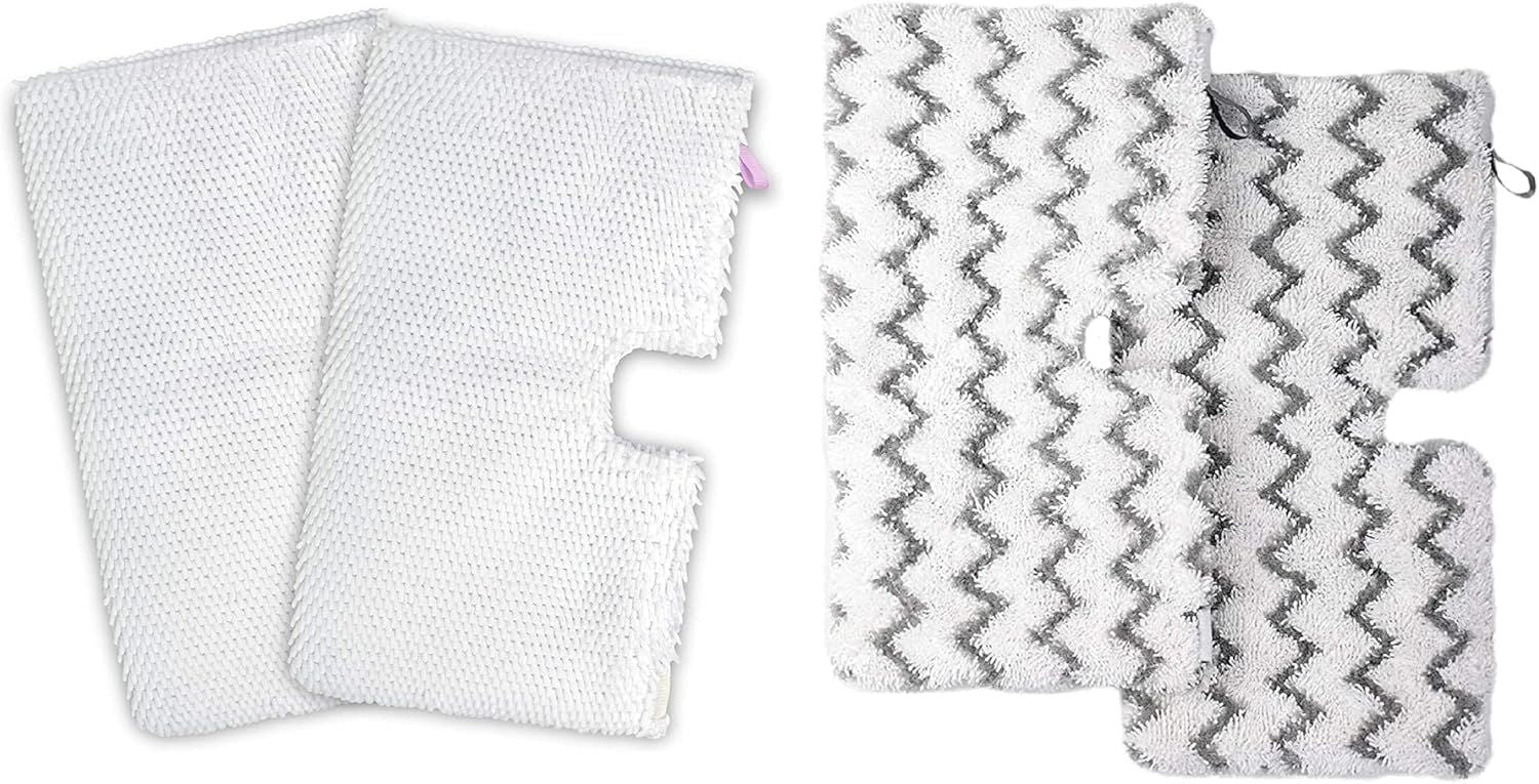 2 Pack + 2 Pack Replacement Microiber Mop Pad or Shark Steam Pocket Mops S3500 Series S3501 S3601 S3550 S3901 S3801 SE450 S3801CO S3601D 2 Sot mop pad+2 scrubby mop pad