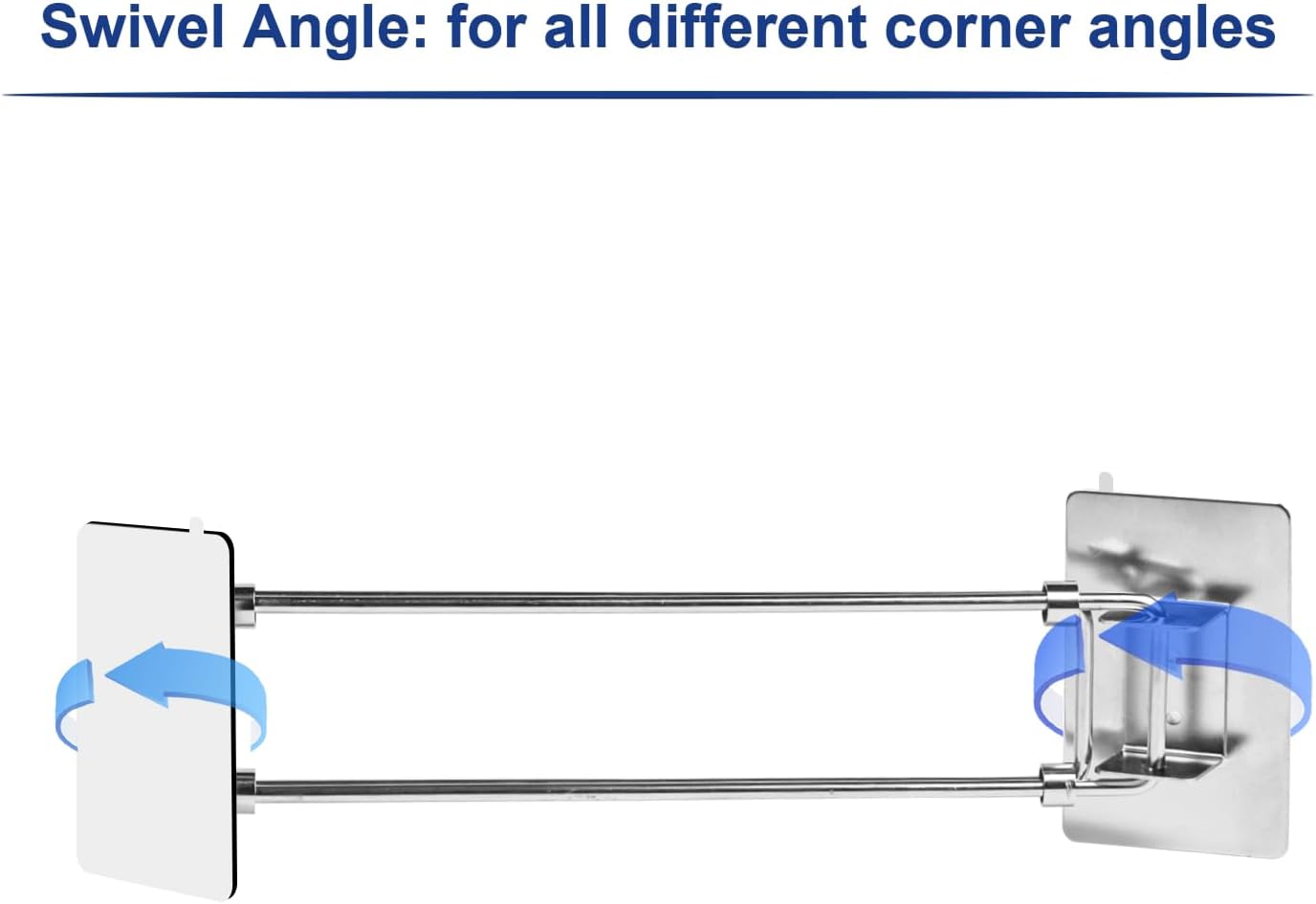 Safoner RV Shower Corner Storage Bar- Adjustable Stainless Steel Rod for Corner Shelves in Camper, Length 7.9-13.7 inches- RV Bathroom Organization Must Have Accessories 2 Pack