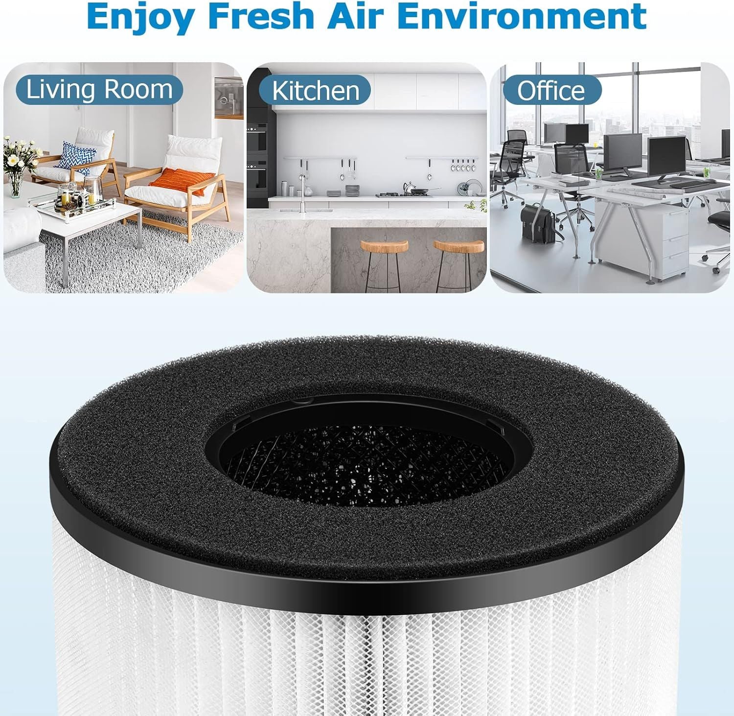 2-Pack BS-03 Replacement ilter Compatibel with PARTU and Slevoo BS-03 Air Puriier Part U & Part X, 3-in-1 iltration System Not it BS-01