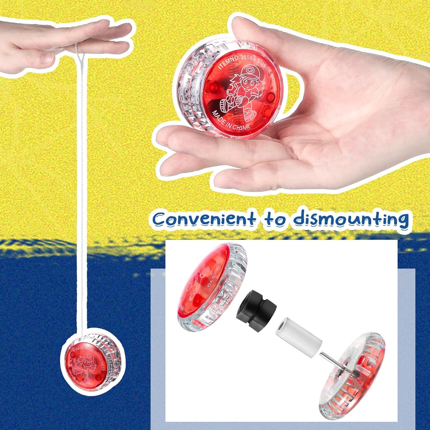 40 Pieces Light up Yo Yo Bulk, LED Responsive Ball Colorul Plastic Light up Party avors or Birthday Bag illers Carnival Prizes